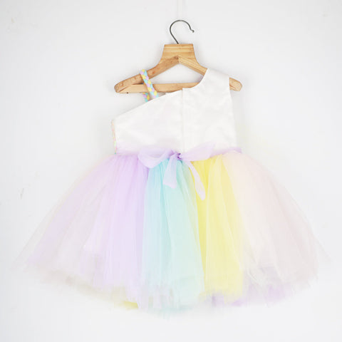 Colorful One Shoulder Sequins Embellished Party Dress
