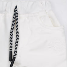 Load image into Gallery viewer, White &amp; Black Elasticated Waist Regular Fit Pant
