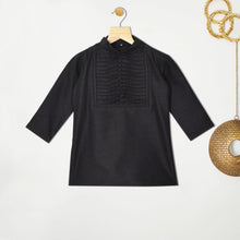 Load image into Gallery viewer, Black Sequins Embroidered Jacket With High Neck Kurta &amp; Pant
