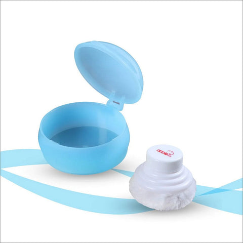 Red And Blue Powder Box With Puff