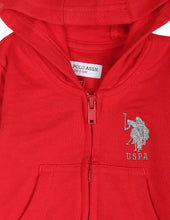 Load image into Gallery viewer, Red Polo Hooded Jacket With Shoulder Text Taped
