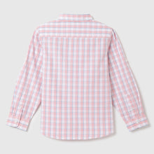 Load image into Gallery viewer, Pink Checked Printed Spread Collar Cotton Shirt
