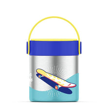 Load image into Gallery viewer, Blue Spunky Theme Lunch Flask With Folding Spoon
