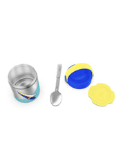 Load image into Gallery viewer, Blue Spunky Theme Lunch Flask With Folding Spoon
