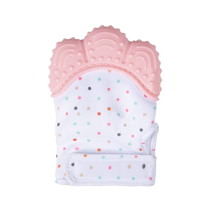 Polka Dots Printed Mitten Glove Silicone Teether