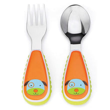 Load image into Gallery viewer, Orange Puppy Stainless Steel Fork &amp; Spoon Set
