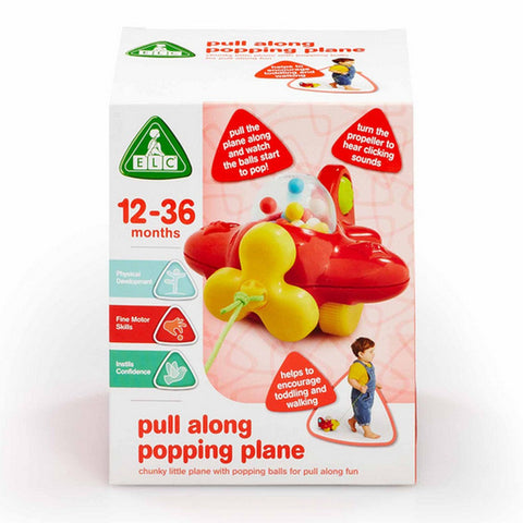 Red Pull Along Popping Plane Toy