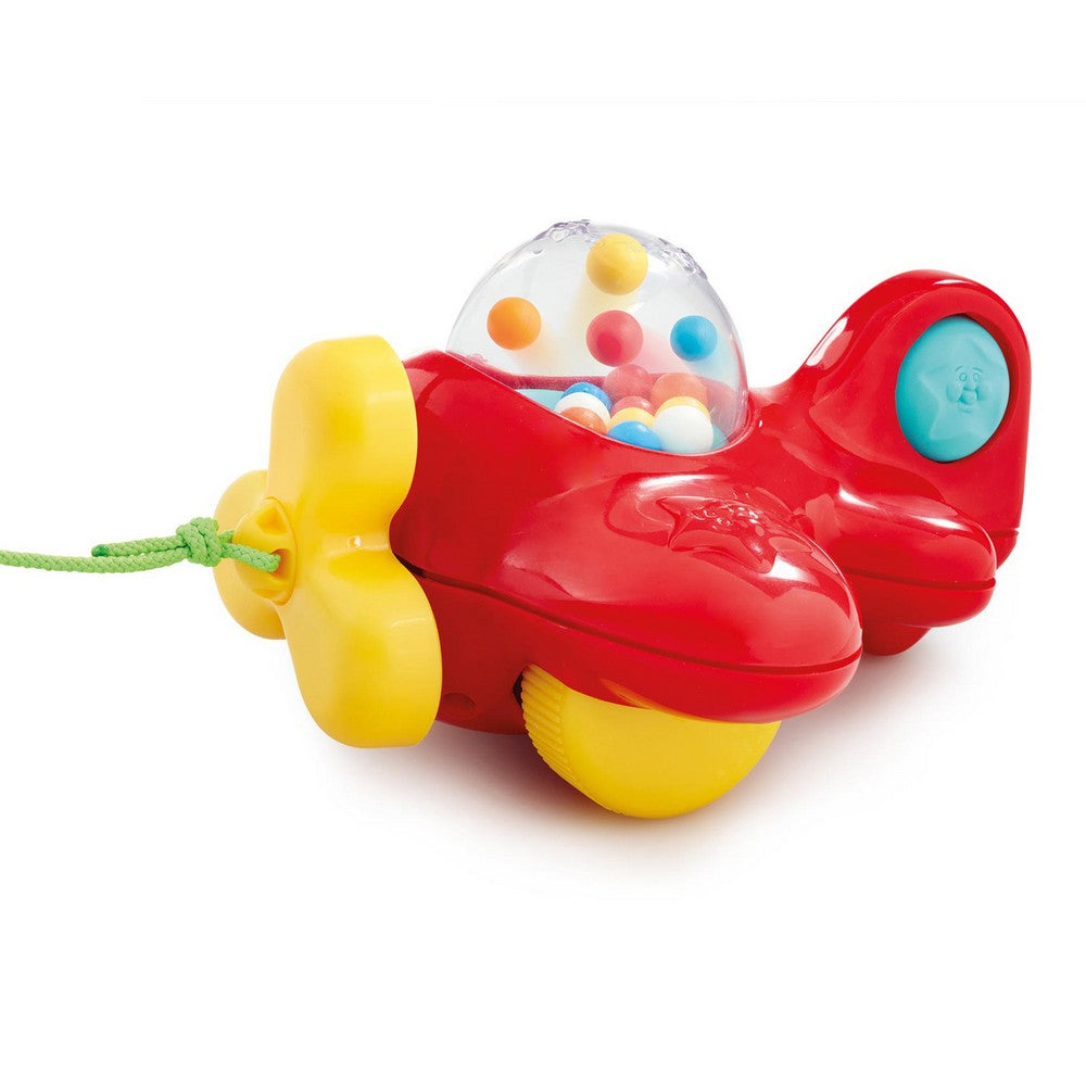 Red Pull Along Popping Plane Toy