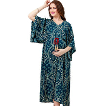 Load image into Gallery viewer, Green Rayon Cape Sleeves Nursing Maternity Dress
