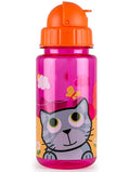 Pink & Orange Cat Flip Top Water Bottle