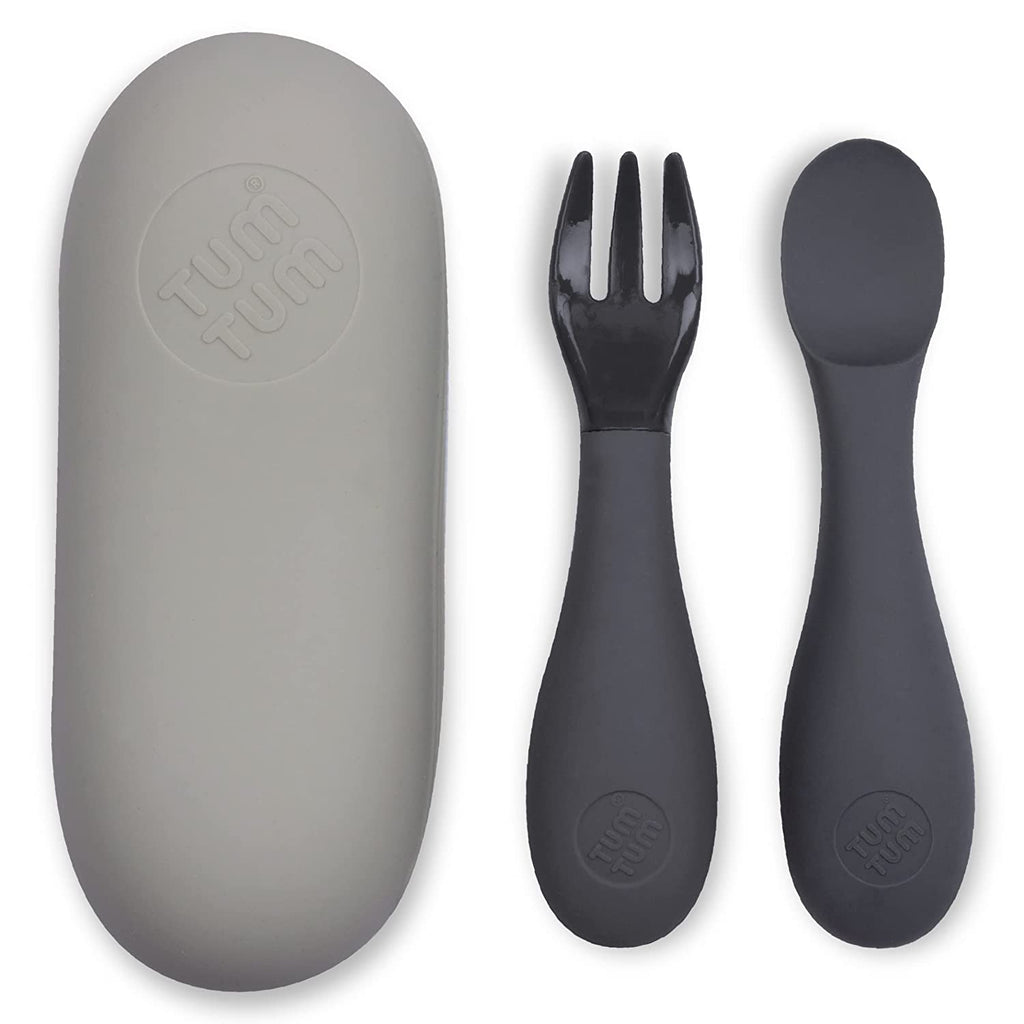Grey Baby Spoon & Fork set