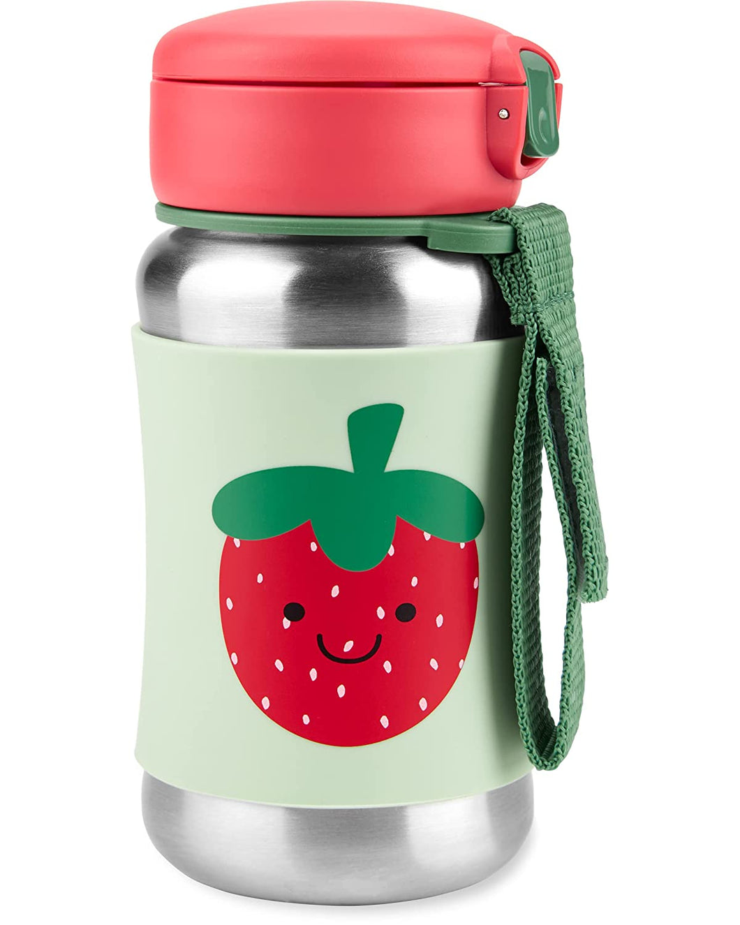 Pink Strawberry Spark Style Stainless Steel Straw Bottle
