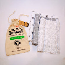 Load image into Gallery viewer, Grey Classic Bamboo:Cotton Swaddles Set Of 3
