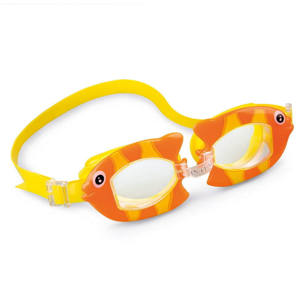 Yellow & Orange Fish Fun Adjustable Swimming Goggles