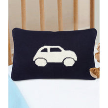 Load image into Gallery viewer, Dark Navy Car Cotton Knitted Cushion Cover With Zipper Opening
