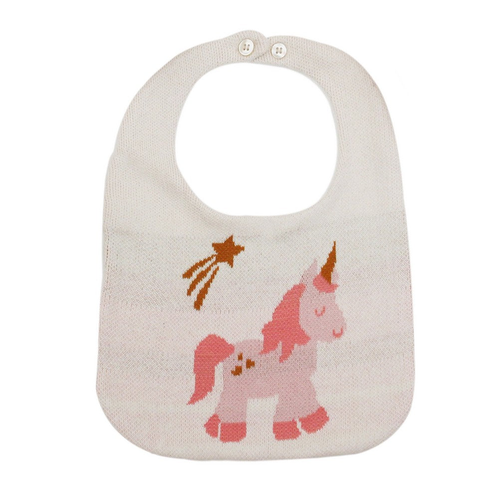 Dinosaur & Unicorn Theme Cotton Bibs- Green & Pink