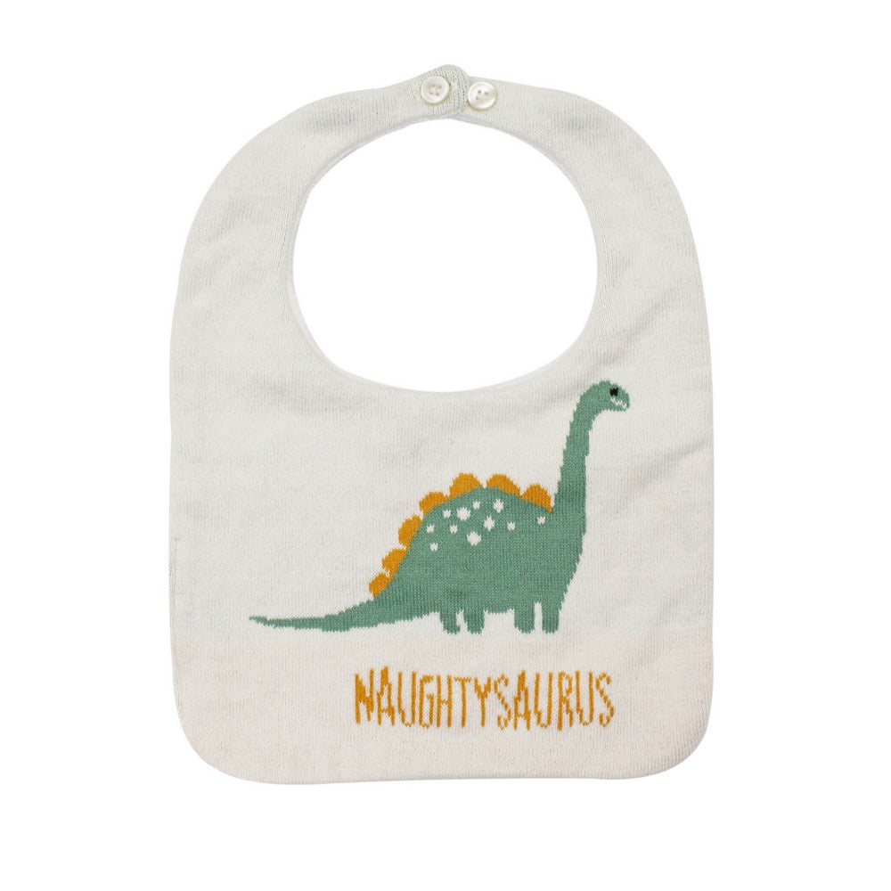 Dinosaur & Unicorn Theme Cotton Bibs- Green & Pink