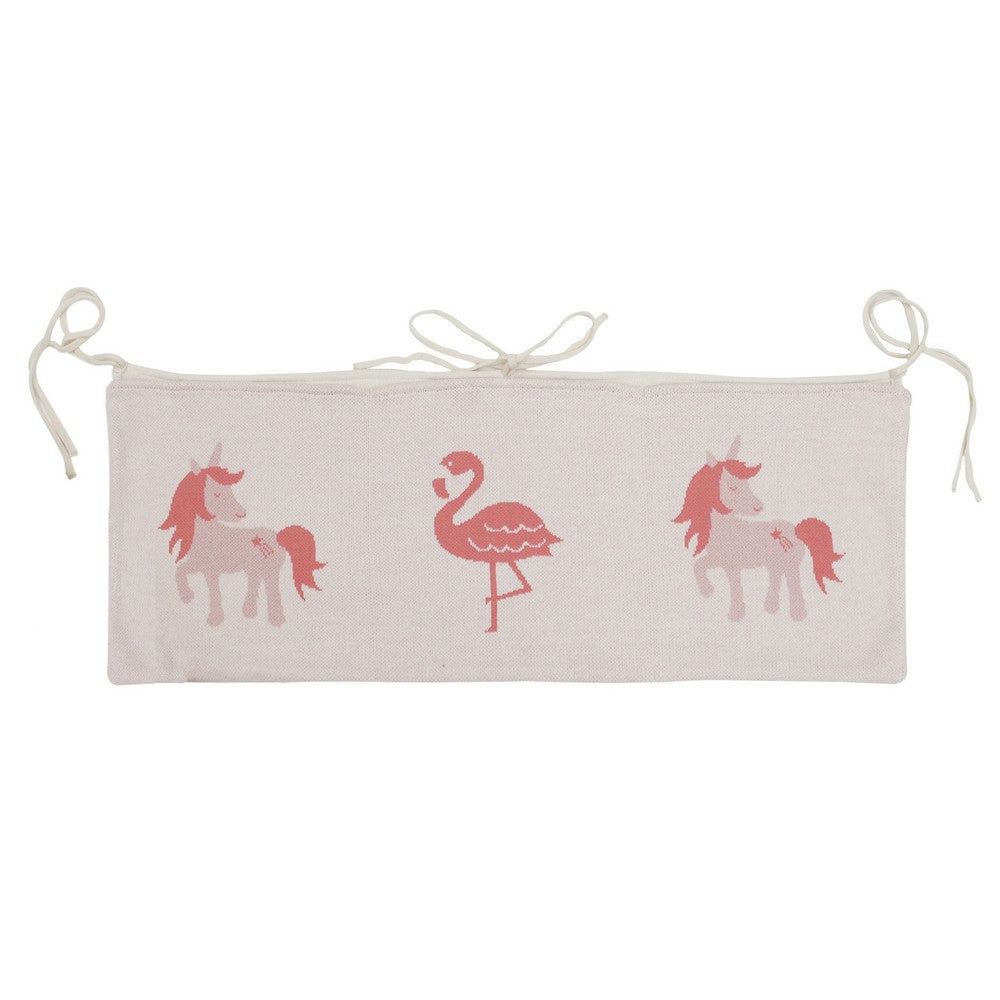 Dinosaur & Unicorn Theme Cot Organiser- Green & Pink