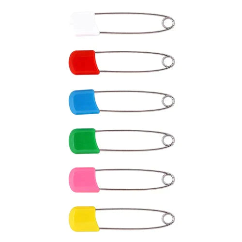 Multi Color Safety Pins - Pack Of 6