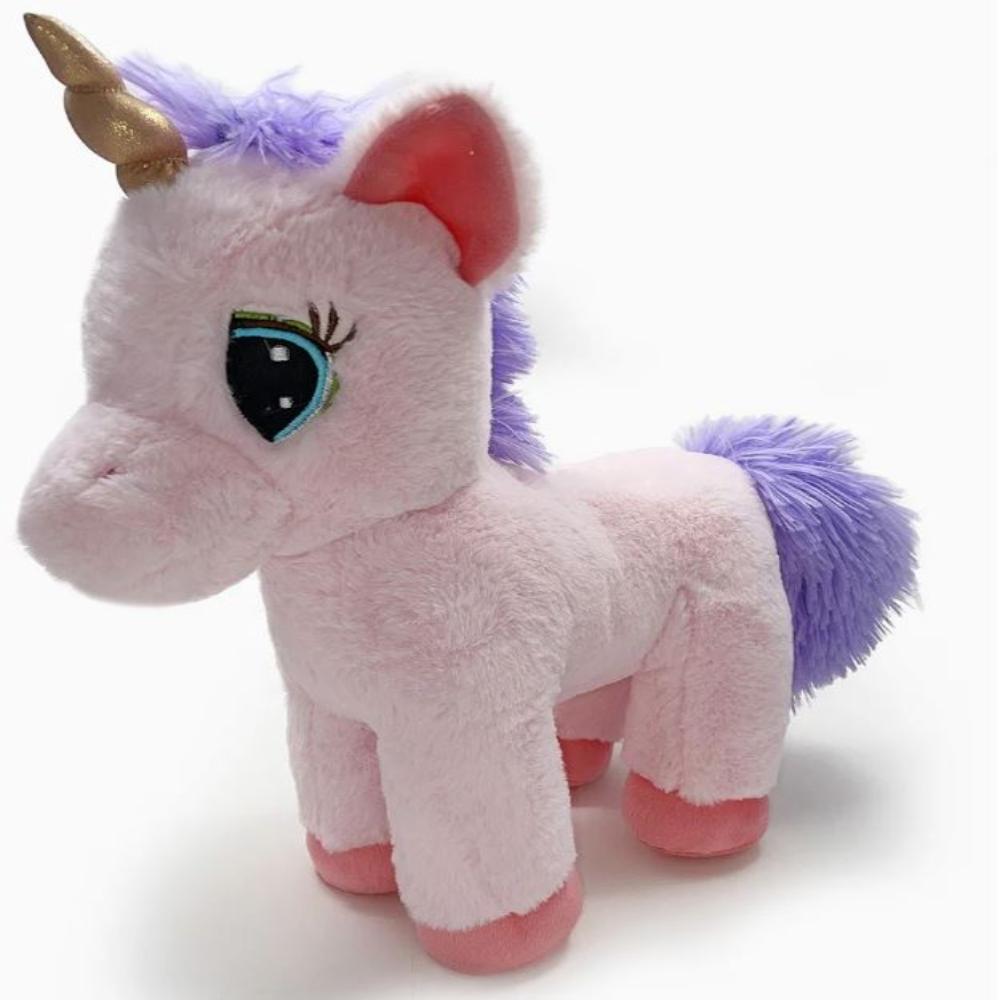 Purple Standing Unicorn with Glitter Horn Soft Toy