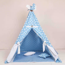 Load image into Gallery viewer, Baby Blue TeePee Tent Set
