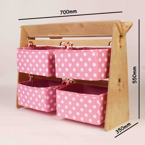 Baby Pink Toy Organizer with Book Shelf