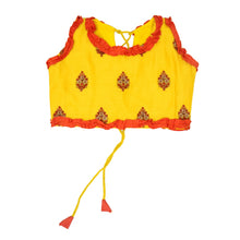 Load image into Gallery viewer, Yellow Embroidered Work Top with Ghagra

