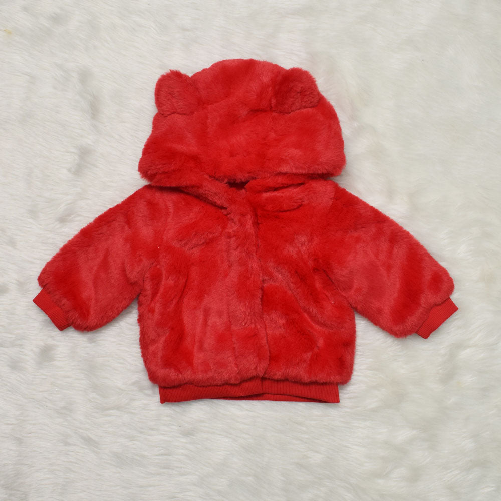 Red Fleece Hooded Jacket