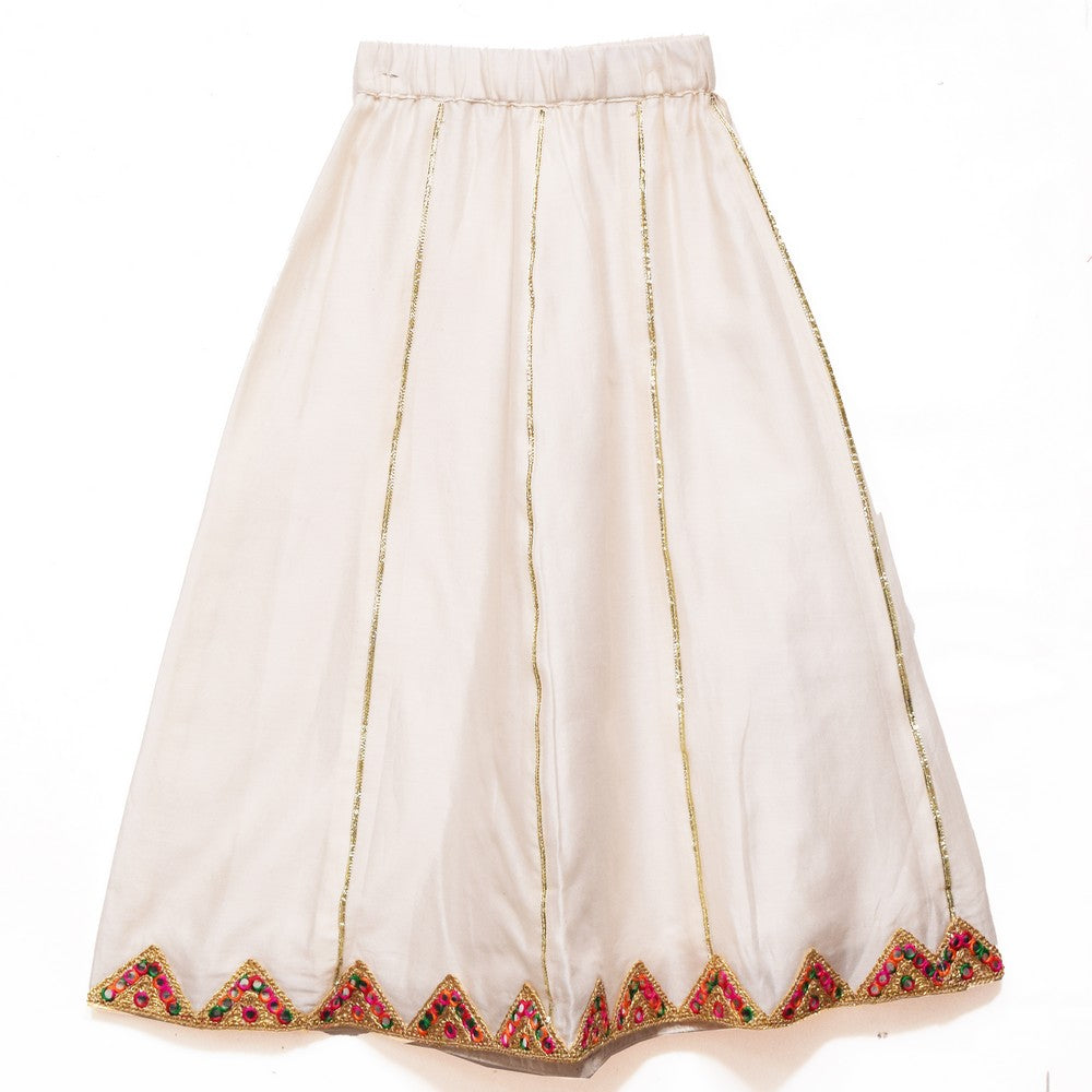 Yellow Chanderi Silk Choli with Lehenga