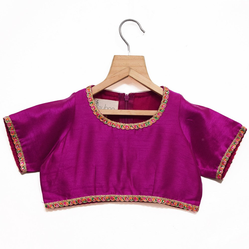 One Tone Magenta Lehenga