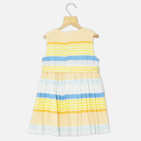Colorful Striped Cotton Sleeveless Frock