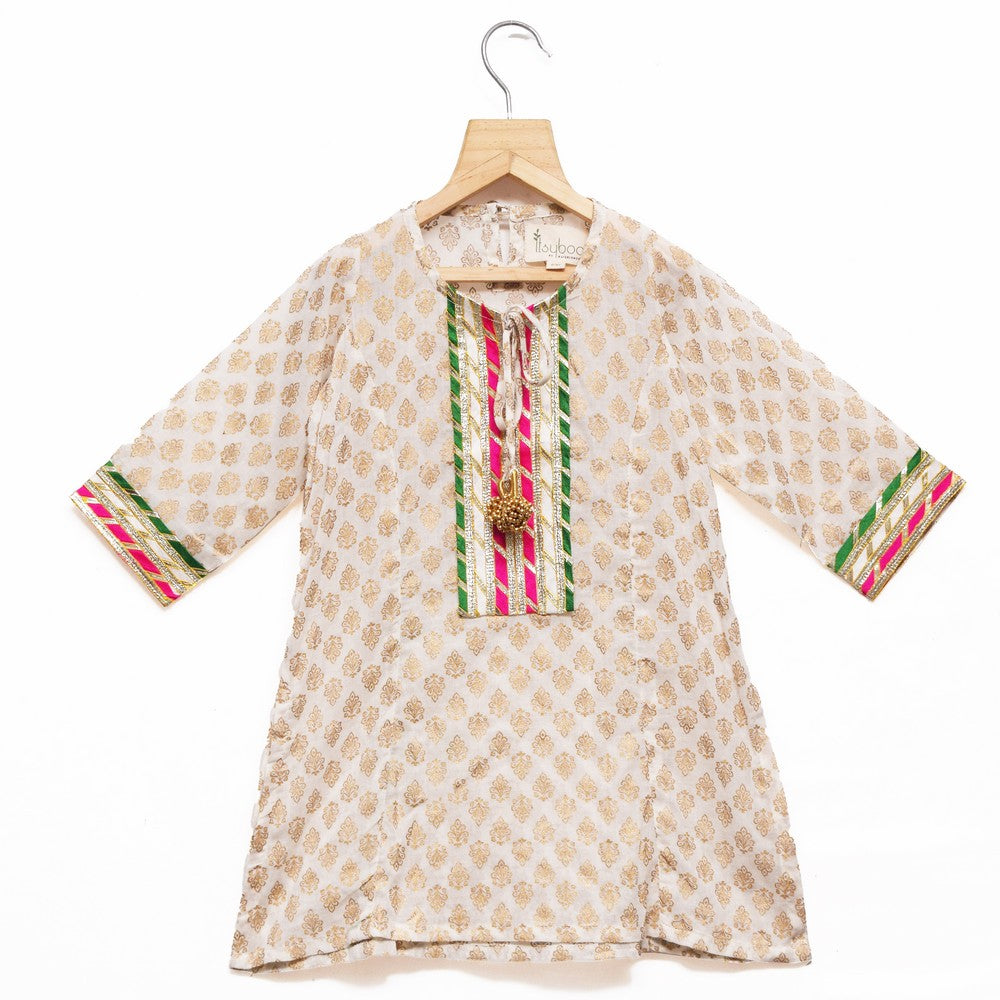 Gota Patti Kurta & Ghagra With Shaded Dupatta