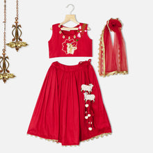 Load image into Gallery viewer, Red Pichwai Embroidered Lehenga Set
