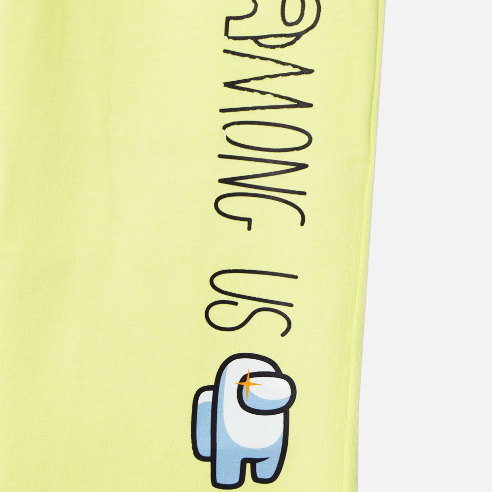 Neon Green And Pink Among Us Printed Joggers