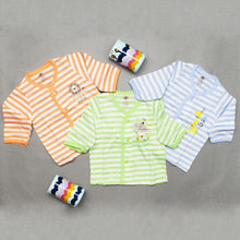Load image into Gallery viewer, Striped With Animal Printed Cotton Full Sleeves Jabla - Pack Of 3
