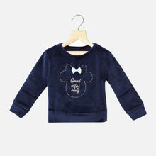 Load image into Gallery viewer, Green And Navy Text Embroidered Full Sleeves Sweat Top
