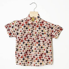 Load image into Gallery viewer, Beige Circle Printed Half Sleeves Shirt
