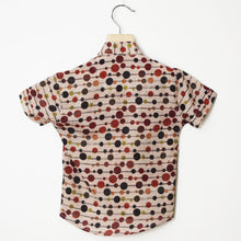 Load image into Gallery viewer, Beige Circle Printed Half Sleeves Shirt
