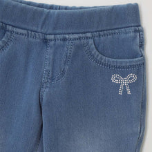 Load image into Gallery viewer, Stone Wash Ribbin Applique Jegging
