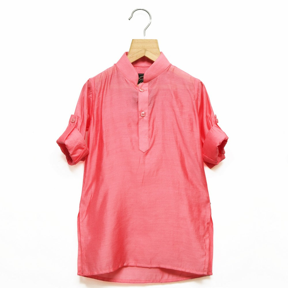 Pink Kurta Pajama with Embroidered Nehru Jacket