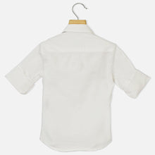 Load image into Gallery viewer, White Pintuck Shirt With Black Polka Dots Bow Tie
