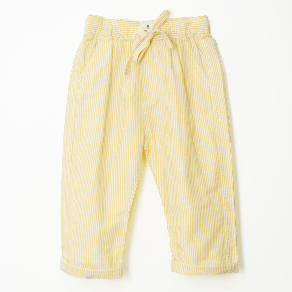 Yellow & White Striped Cotton Pants