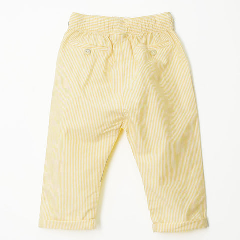 Yellow & White Striped Cotton Pants