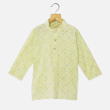 Load image into Gallery viewer, Cotton Full Sleeves Kurta With Pajama-Blue, Yellow &amp; Green

