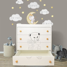 Load image into Gallery viewer, White Bear Wooden Changing Table for New Born Baby Nursery
