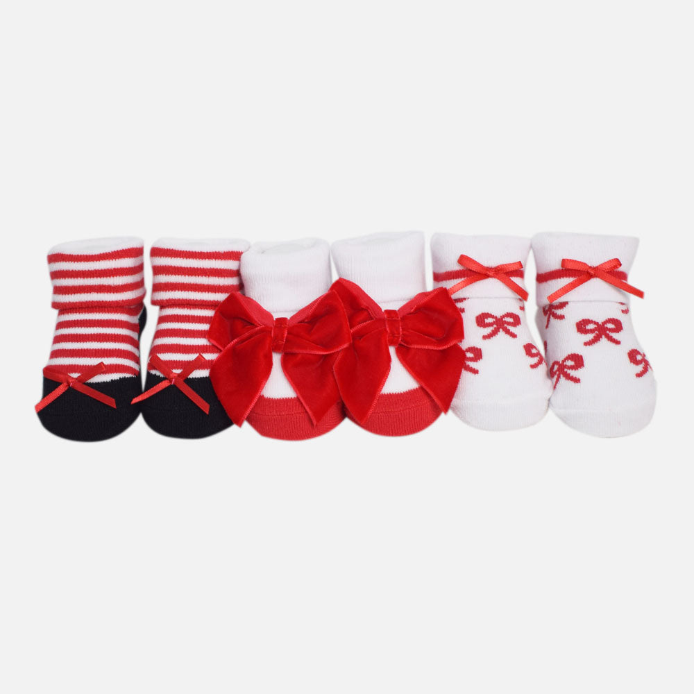 Red Bow theme Socks - Pack Of 3