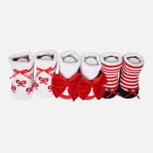 Load image into Gallery viewer, Red Bow theme Socks - Pack Of 3

