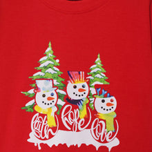 Load image into Gallery viewer, Red &amp; White Christmas Theme Half Sleeves T-Shirt
