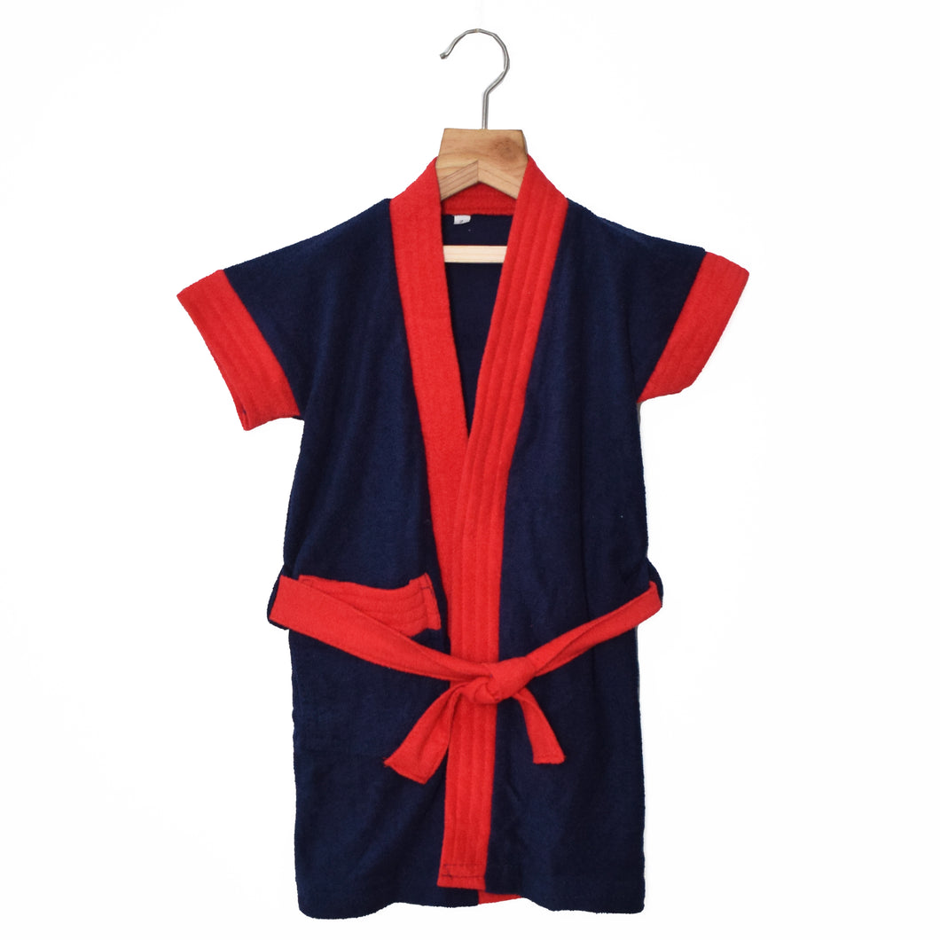 Navy Bath Robes With Patch Pocket