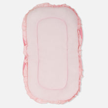 Load image into Gallery viewer, Pink Triangle Printed Baby Mattress With Mosquito Net &amp; Pillow
